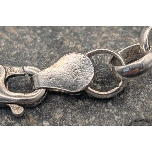 Italy 925 Sterling Silver Oval Link Bracelet 5mm – Milor Mark, 9.63g, Size 8